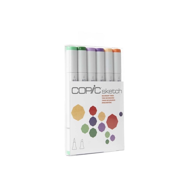 Copic 6pc Sketch Markers Set - Secondary Tones