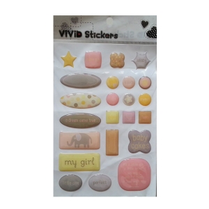 Vivid Epoxy Stickers - Baby Girl