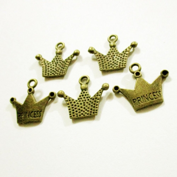 Crown Metal Charms (Set of 5 pcs)