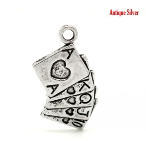 Playing Cards or Poker Metal Charms (Set of 5 pcs)