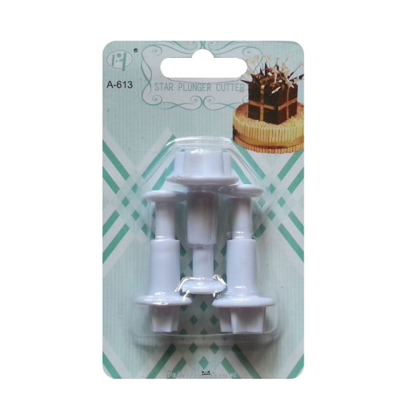 Plastic Fondant Cutter Set with Patterns - Stars