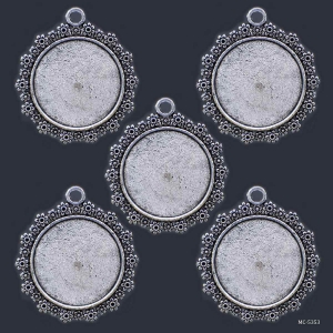 Metal Circle Bezels or Pendants (Pack of 5 pcs) (MC-5353)