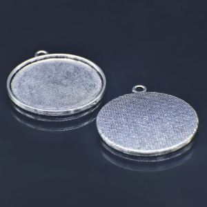 Metal Circle Bezels or Pendants (Pack of 2 pcs) (MC-692)