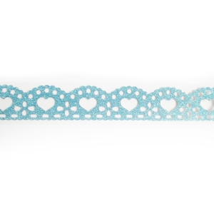 Decorative Glitter Tape - Hearts (Light Blue)