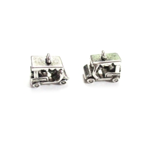 Travel Cart Charms (Pack of 2 pcs) - Silver colored