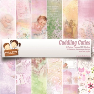 BobNBetty Scrapbook Paper Pack - Cuddling Cuties (6"x6") - 36 sheets