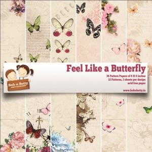 BobNBetty Scrapbook Paper Pack - Feel Like A Butterfly (6"x6") - 36 sheets