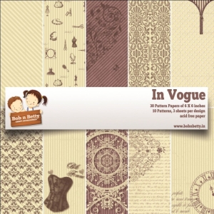 BobNBetty Scrapbook Paper Pack - In Vogue (6"x6") - 30 sheets