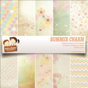 BobNBetty Scrapbook Paper Pack - Summer Charm (6"x6") - 30 sheets