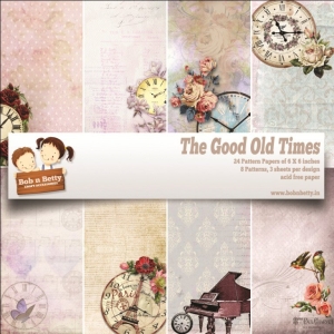 BobNBetty Scrapbook Paper Pack - The Good Old Times (6"x6") - 24 sheets