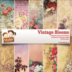 BobNBetty Scrapbook Paper Pack - Vintage Blooms (6"x6") - 30 sheets