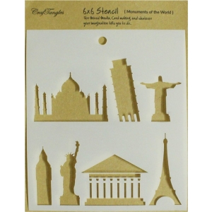 CrafTangles 6"x6" Stencil - Monuments of the World