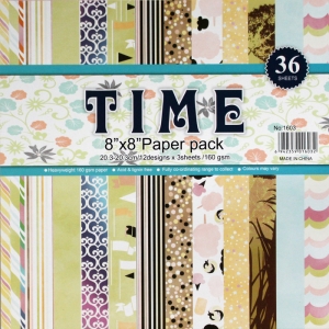 8 by 8 TIME Patterned Paper Pack - Design 1 (Set of 36 sheets)