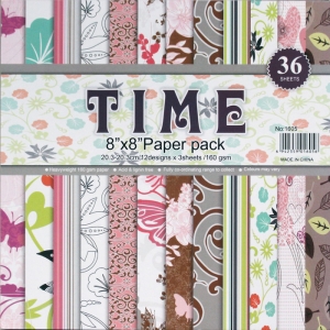 8 by 8 TIME Patterned Paper Pack - Design 3 (Set of 36 sheets)