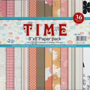 8 by 8 TIME Patterned Paper Pack - Design 5 (Set of 36 sheets)