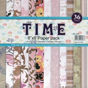 8 by 8 TIME Patterned Paper Pack - Design 6 (Set of 36 sheets)