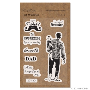 CrafTangles Photopolymer Stamps - Dad My Superhero