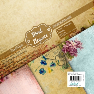 CrafTangles Decoupage Paper Pack - Floral Elegance (12 by 12 inch) - 4 sheets