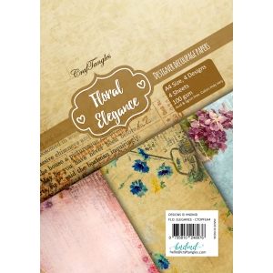 CrafTangles Decoupage Paper Pack - Floral Elegance (A4) - 4 sheets