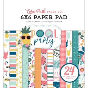 Echo Park Double-Sided Paper Pad 6"X6" 24/Pkg - Pool Party