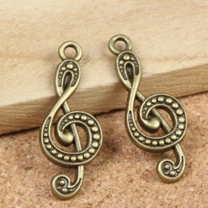 Decorative music notes Metal Charms (Set of 10 pcs)