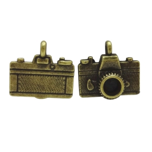 Camera (Design2) metal charms - pack of 10