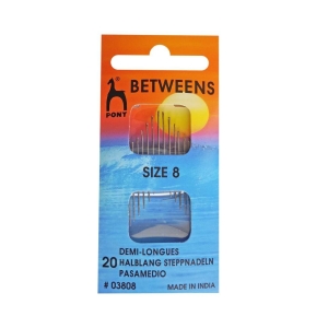 Pony Gold Eye Betweens Sewing Needle Range - Size 8