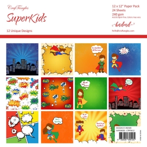 CrafTangles Scrapbook Paper Pack - SuperKids (12"x12")