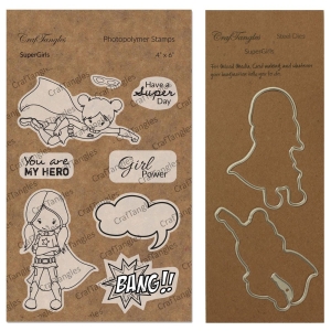 CrafTangles co-ordinated Stamp and Die Set - SuperGirls