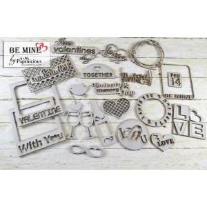 Papericious Themed Chipboard Elements - Be Mine