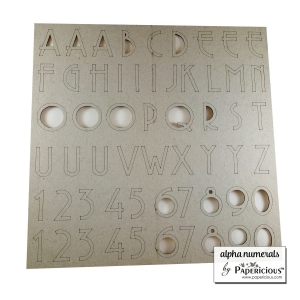 Papericious Themed Chipboard Elements - 1.5 inch Alpha Numerals