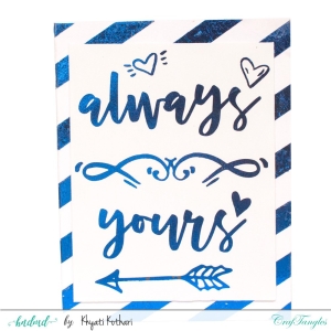 Always Yours blue foiled handmade card