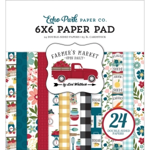 Echo Park Double-Sided Paper Pad 6"X6" 24/Pkg - Farmers Market