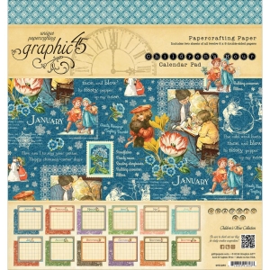 Graphic 45 paper pad - Calendar Pad - Childerns Hour (8 by 8 inch)