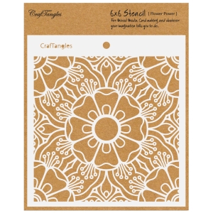 CrafTangles 6"x6" Stencil - Flower Power