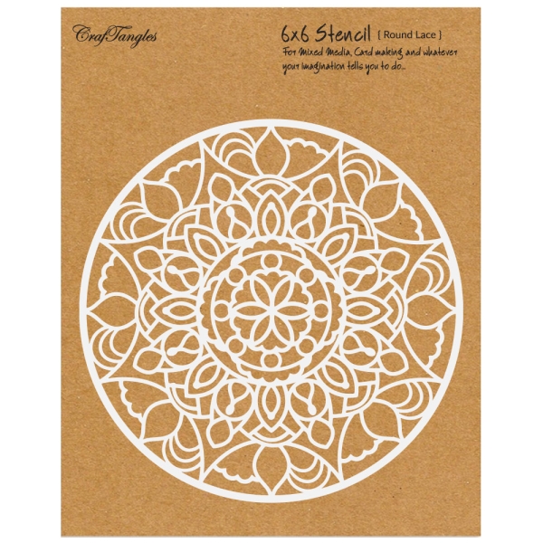 CrafTangles 6"x6" Stencil - Round Lace