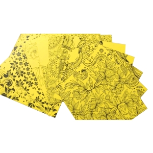 CrafTangles Cardstock Pack - Florals (Yellow) - 12" by 12" (250 gsm)