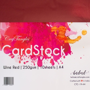 CrafTangles cardstock A4 (250 gsm) (Set of 10 sheets) - Wine Red