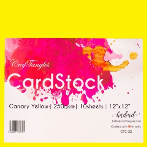 CrafTangles cardstock 12" by 12" (250 gsm) (Set of 10 sheets) - Canary Yellow