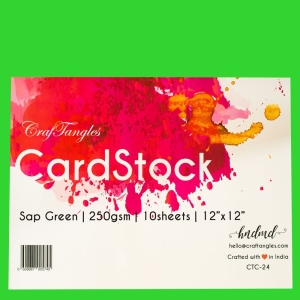 CrafTangles cardstock 12" by 12" (250 gsm) (Set of 10 sheets) - Sap Green