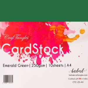 CrafTangles cardstock A4 (250 gsm) (Set of 10 sheets) - Emerald Green