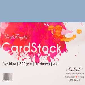 CrafTangles cardstock A4 (250 gsm) (Set of 10 sheets) - Sky Blue