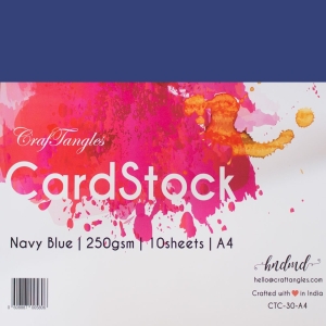 CrafTangles cardstock A4 (250 gsm) (Set of 10 sheets) - Navy Blue