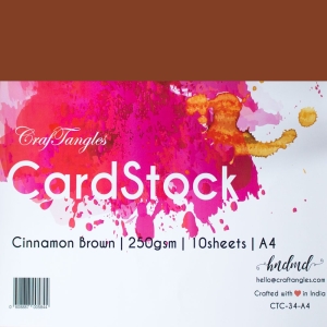 CrafTangles cardstock A4 (250 gsm) (Set of 10 sheets) - Cinnamon Brown