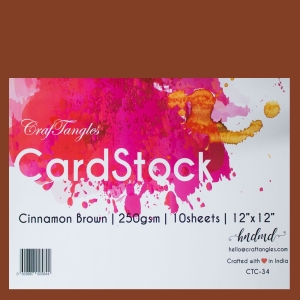 CrafTangles cardstock 12" by 12" (250 gsm) (Set of 10 sheets) - Cinnamon Brown