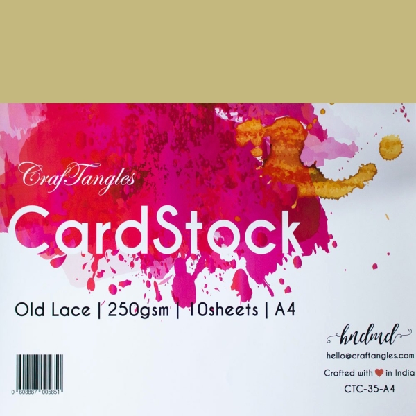 CrafTangles cardstock A4 (250 gsm) (Set of 10 sheets) - Old Lace