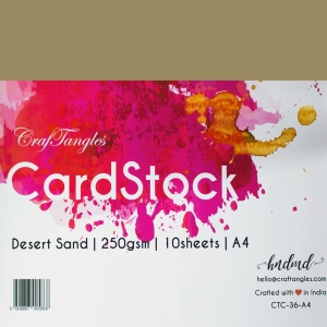 CrafTangles cardstock A4 (250 gsm) (Set of 10 sheets) - Desert Sand