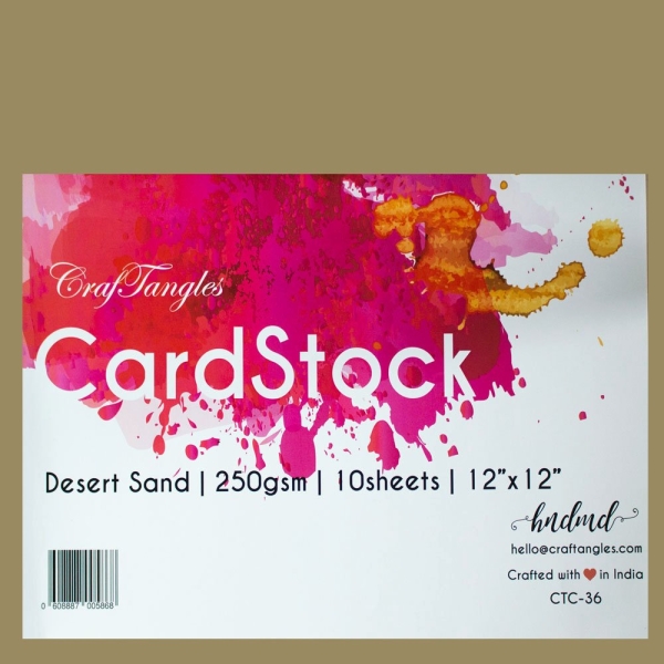 CrafTangles cardstock 12" by 12" (250 gsm) (Set of 10 sheets) - Desert Sand