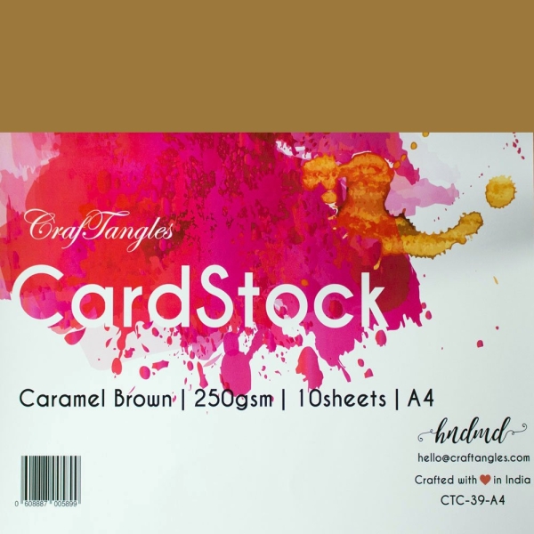 CrafTangles cardstock A4 (250 gsm) (Set of 10 sheets) - Caramel Brown