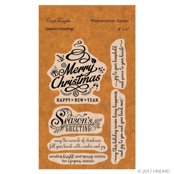 CrafTangles Photopolymer Stamps - Seasons Greeting (Christmas)